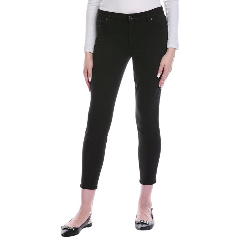7 For All Mankind Womens Black Ankle Skinny Jean, Black